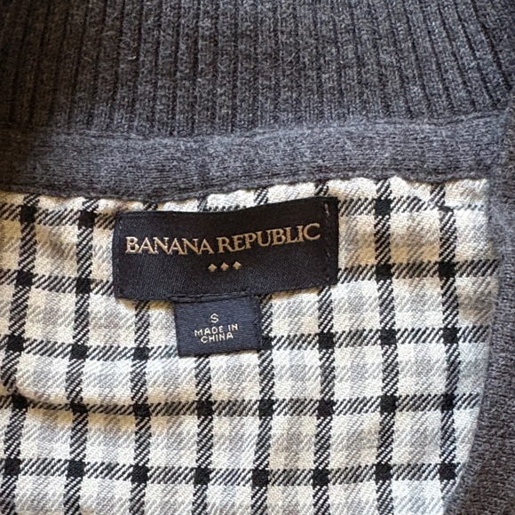 Banana Republic Men’s Charcoal Shawl Collar Henley Sweater - Picture 5 of 8